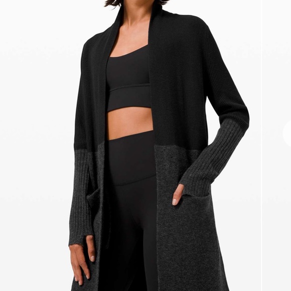 lululemon athletica Sweaters - Lululemon Restful Intentions Sweater Wrap Black / Heathered Core Black Cashlu 4